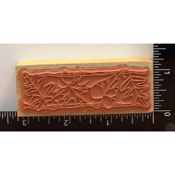 INKADINKADO 96174-LL FALL AUTUMN LEAVES WOOD MOUNTED RUBBER STAMP - Picture 3 of 3